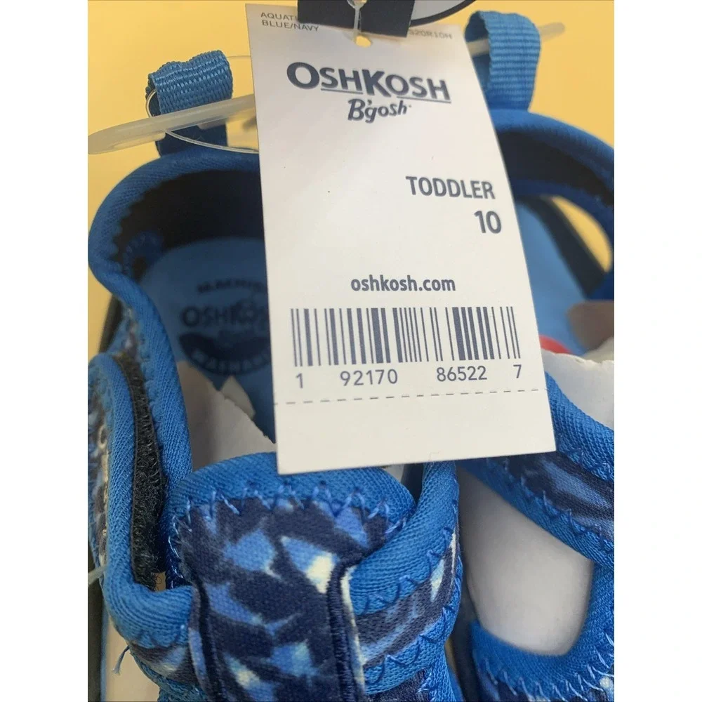 OshKosh B'gosh Machine Washable Blue Aqua Water Play Shoes Unisex Toddler 10 NEW